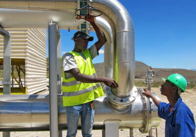 The wellhead units at Olkaria